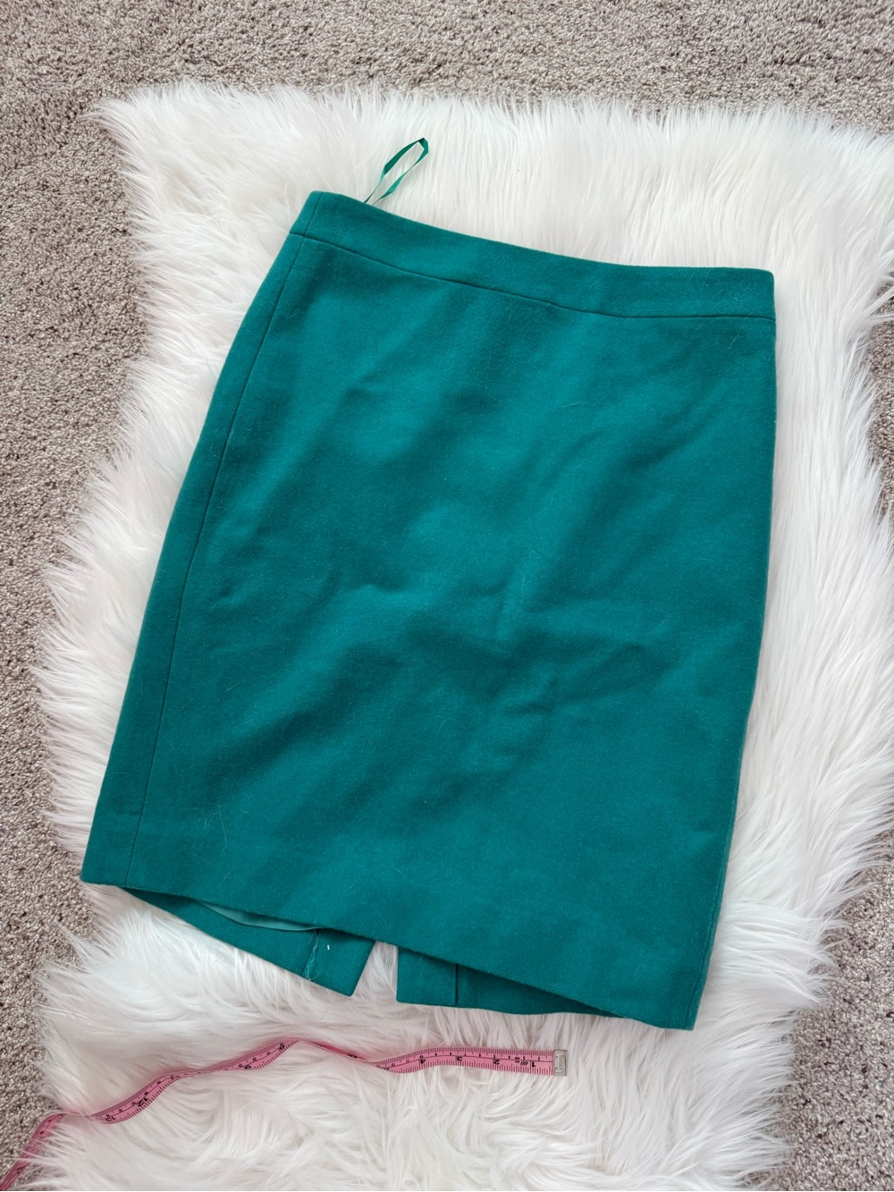 J. Crew Green wool Pencil Skirt - Clean Straight Silhouette